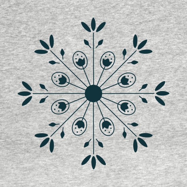 Nordic Inspired Folk Art Snowflake Wheel by SkullFern